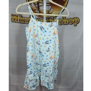 Kids Bluey Ruffle Hem Dress Size 10-12 Polyester Made in India
